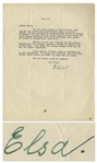 Elsa Einstein Letter Signed -- ...send me Alberts sailing pictures one more time?...